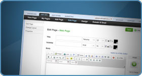 Screenshot of website builder software
